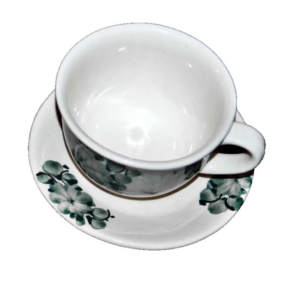 Polish Cup & Saucer Hand Painted Makers Stamp Poland Made